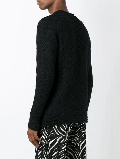 Shop Tom Rebl Geometric Pattern Knit Sweater - Black