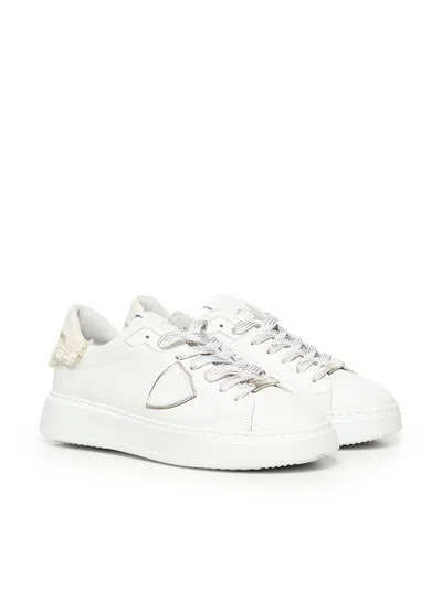 Philippe Model Woman Sneakers White Size 8 Leather In White