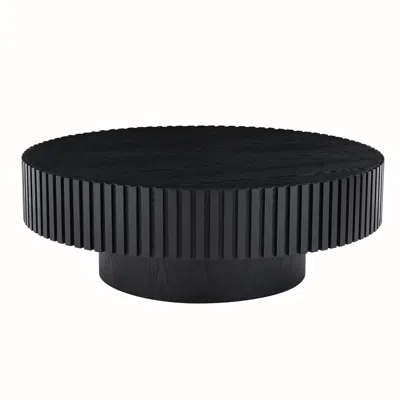 Streamdale Furniture Streamdale Round Wood Coffee Table - Modern Pedestal Design