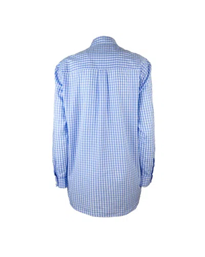 Mc2 Saint Barth Long-length Oversized Gingham Shirt With Embroidered Motifs