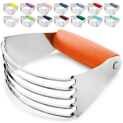 Zulay Kitchen Stainless Steel Dough Blender, Pastry Cutter, Heavy Duty Pastry Blender And Dough Cutter With Blades