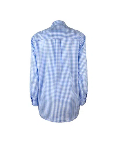 Mc2 Saint Barth Long-length Oversized Gingham Shirt With Embroidered Motifs