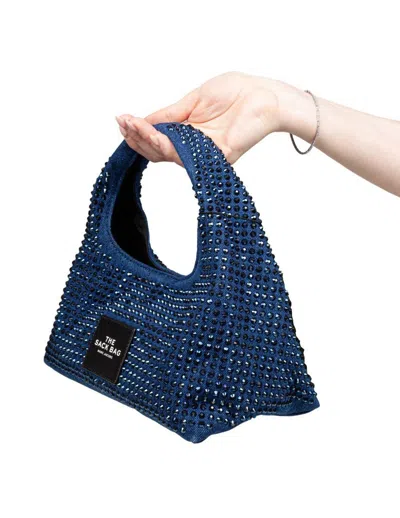 Marc Jacobs Textured Blue Shoulder Bag With Sparkling Embellishments