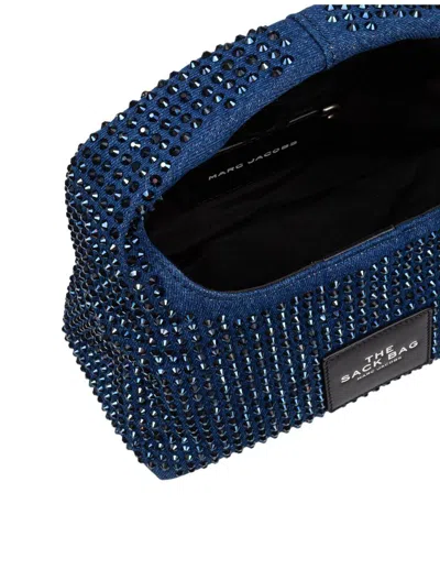 Marc Jacobs Textured Blue Shoulder Bag With Sparkling Embellishments