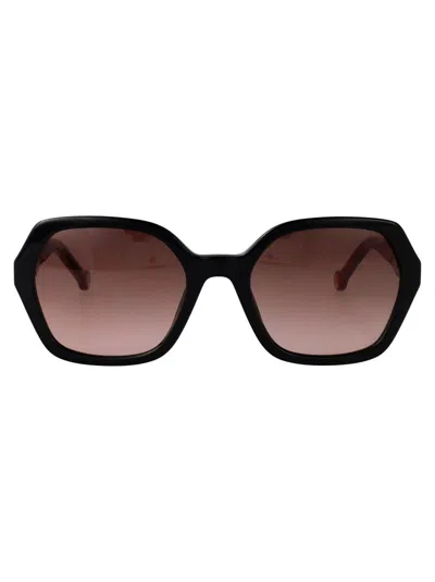 Carolina Herrera Her Geometric-frame Sunglasses In Black