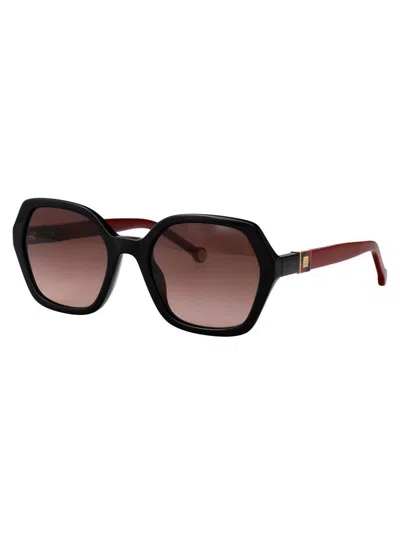 Carolina Herrera Her Geometric-frame Sunglasses In Black