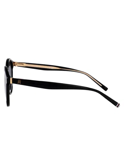 Tommy Hilfiger Black Acetate Sunglasses In Black