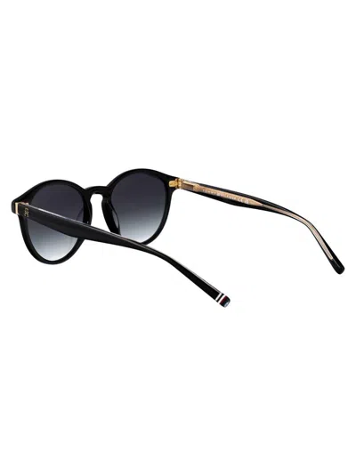 Tommy Hilfiger Black Acetate Sunglasses In Black