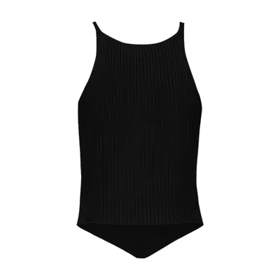 Courrèges Mesh Tips Ribbed-knitted Tank Top