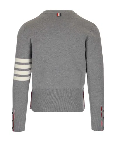Thom Browne L Crewneck Sweater With 4 Bar Inlay In Gray
