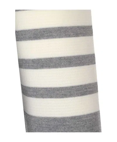 Thom Browne L Crewneck Sweater With 4 Bar Inlay In Gray
