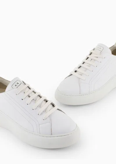 Armani Exchange White Leather Sneaker
