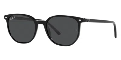 Ray Ban Elliot 52mm Polarized Square Sunglasses In Black