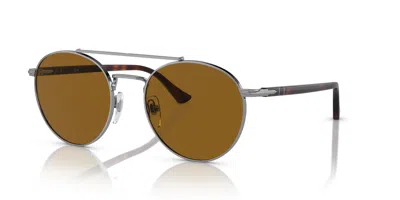 Persol Round Frame Sunglasses In Silver