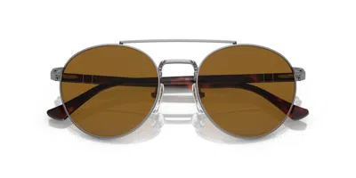 Persol Round Frame Sunglasses In Silver