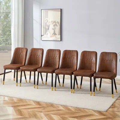 Streamdale Furniture Streamdale Suede-like Velvet Dining Chair Set (6 Chairs, Black Metal Legs)
