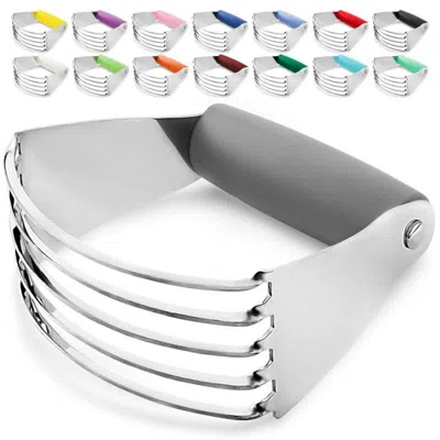 Zulay Kitchen Stainless Steel Dough Blender, Pastry Cutter, Heavy Duty Pastry Blender And Dough Cutter With Blades