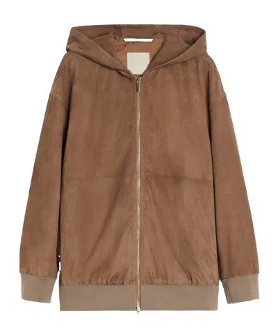 Max Mara Suede Jacket With Hood