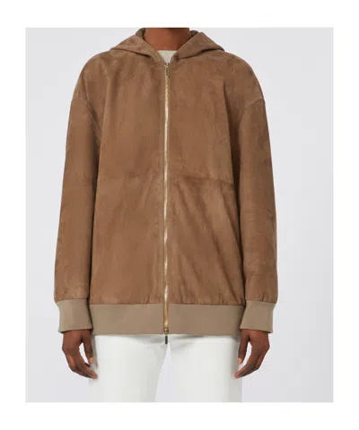 Max Mara Suede Jacket With Hood