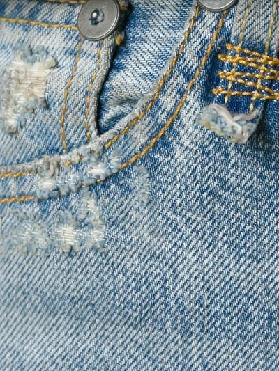 R13 Distressed Straight Leg Jeans - Blue In Blue
