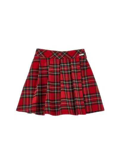 Monnalisa Pleated Tartan Skirt