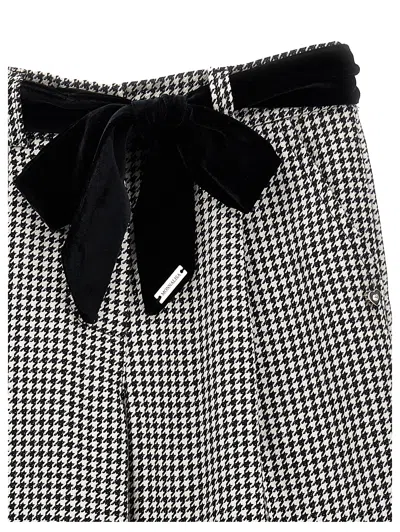 Monnalisa Kids' Houndstooth Wide-leg Trousers In Gray