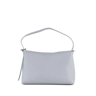 Orciani Nana Soft Dust-colored Grained Leather Shoulder Bag With Shoulder Strap