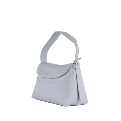 Orciani Nana Soft Dust-colored Grained Leather Shoulder Bag With Shoulder Strap