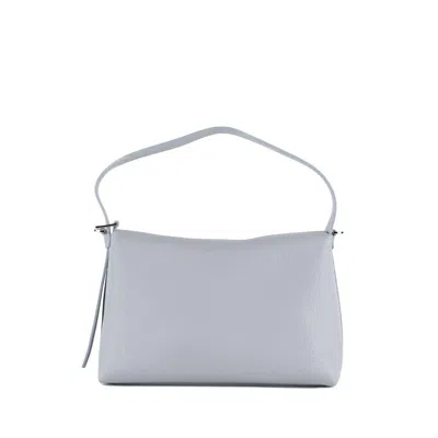 Orciani Nana Soft Dust-colored Grained Leather Shoulder Bag With Shoulder Strap