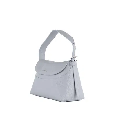 Orciani Nana Soft Dust-colored Grained Leather Shoulder Bag With Shoulder Strap