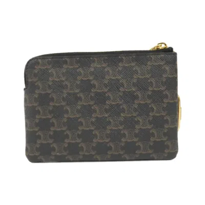 Pre-owned Celine Black Coated Canvas Coin Purse/coin Case ()