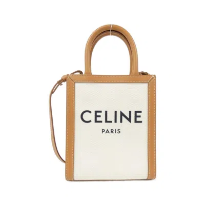 Pre-owned Celine Cotton Canvas Leather Handbag Shoulder Bag ()