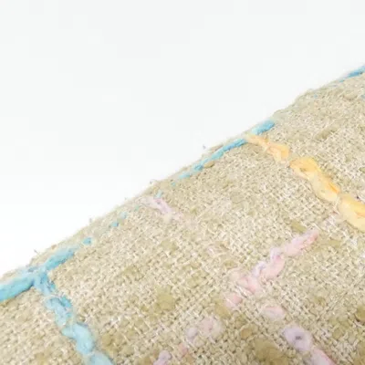 Pre-owned Chanel Beige Blue Tweed Leather Handbag Shoulder Bag ()