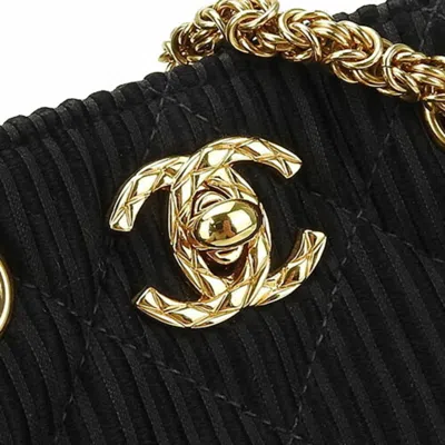 Pre-owned Chanel Black Cotton Shoulder Bag ()