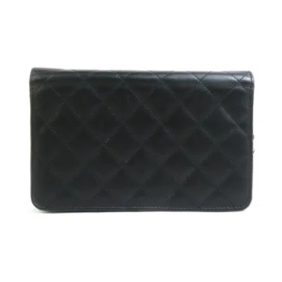 Pre-owned Chanel Black Leather Patent Leather Shoulder Bag ()