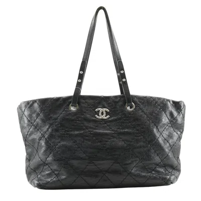 Pre-owned Chanel Black Leather Tote Bag ()