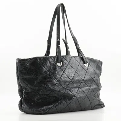 Pre-owned Chanel Black Leather Tote Bag ()