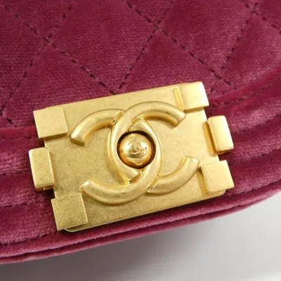 Pre-owned Chanel Boy  Purple Velvet Shoulder Bag ()