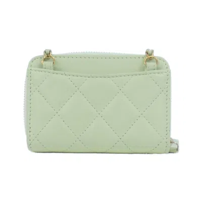 Pre-owned Chanel Green Leather Coin Purse/coin Case ()