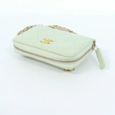 Pre-owned Chanel Green Leather Coin Purse/coin Case ()
