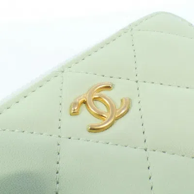 Pre-owned Chanel Green Leather Coin Purse/coin Case ()