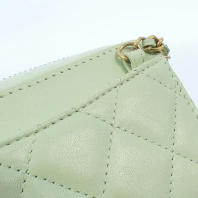 Pre-owned Chanel Green Leather Coin Purse/coin Case ()