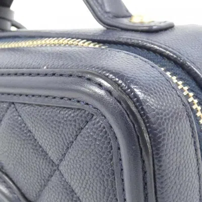 Pre-owned Chanel Navy Caviar Leather Handbag Shoulder Bag ()