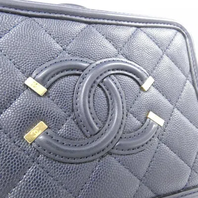 Pre-owned Chanel Navy Caviar Leather Handbag Shoulder Bag ()