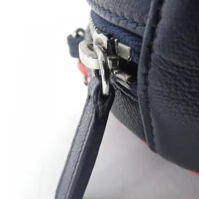 Pre-owned Chanel Navy Pink Leather Shoulder Bag ()
