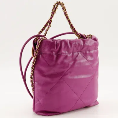 Pre-owned Chanel Purple Leather Handbag Shoulder Bag ()