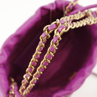 Pre-owned Chanel Purple Leather Handbag Shoulder Bag ()