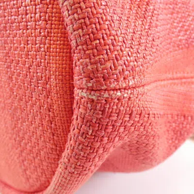Pre-owned Chanel Red Color Nylon Canvas Leather Shoulder Bag ()