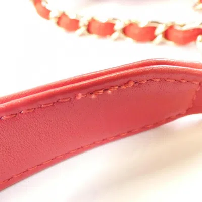 Pre-owned Chanel Red Color Nylon Canvas Leather Shoulder Bag ()