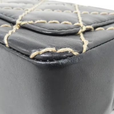 Pre-owned Chanel Wild Stitch Beige Black Leather Shoulder Bag ()
